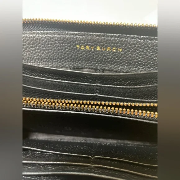 Tory Burch Black Pebbled Leather Wallet - Picture 10 of 14